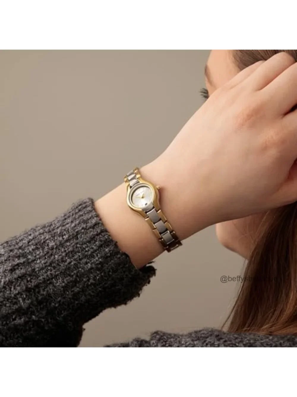 Women's Date Function Bracelet Watch Quartz Analog 24mm Two-Tone